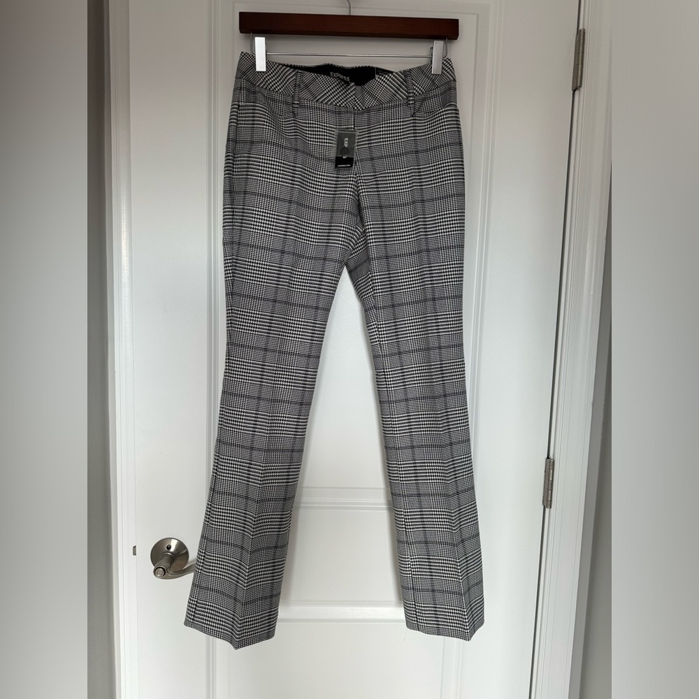 Express Women's Columnist Barely Boot Plaid Pants (Size 2P)